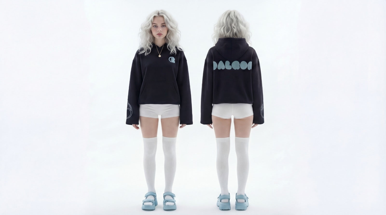 Blue Vintage " 99 DALQON Black Hoodie